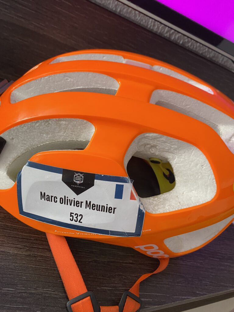 My helmet before receiving the Paris-Brest-Paris sticker